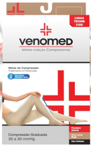 MEIAS COMPRESSÃO 20 a 30MMHG ABERTA EFEITO CLIMÁTICO MEIA-CALÇA VENOMED TROMB3100 COR BEGE - MEDFORMA