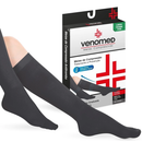 MEIAS COMPRESSÃO 20 a 30MMHG FECHADA EFEITO CLIMÁTICO 3/4 VENOMED TROMB1400 COR PRETO - MEDFORMA