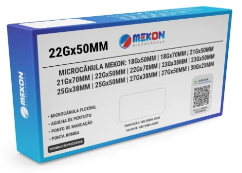 MICROCÂNULAS PREENCHIMENTO FACIAL MEKON 22GX50MM CX 10UN - MEDFORMA