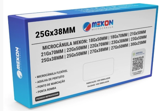 MICROCÂNULAS PREENCHIMENTO FACIAL MEKON 25GX38MM CX 10UN - MEDFORMA