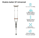 Muleta Axilar D7 Universal em Alumínio até 65 Kg (1 unidade) - Dellamed