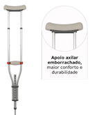 Muleta Axilar D7 Universal em Alumínio até 65 Kg (1 unidade) - Dellamed