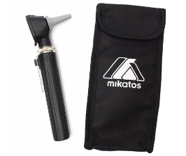MINI OTOSCÓPIO, 14 espéculos Luz Amarelada (LED Branco Quente) ou Luz Branca (LED Branco Frio) - MIKATOS