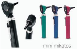 MINI OTOSCÓPIO, 14 espéculos Luz Amarelada (LED Branco Quente) ou Luz Branca (LED Branco Frio) - MIKATOS
