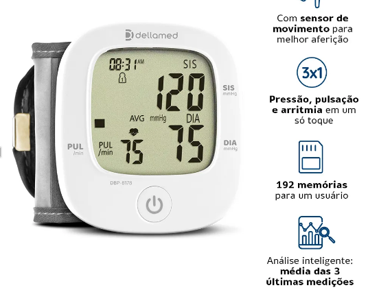 Monitor de Pressão Digital de Pulso Ultra Max Joytech - Dellamed