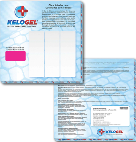 PLACA DE SILICONE QUEIMADOS E CICATRIZ 30CMx30CM KELOGEL - MEDFORMA