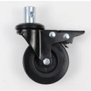 Rodízio Metal Preto (Sem Freio ou Com Freio) Com Bucha Compatível com Item D30 / D40 - Dellamed