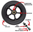Roda completa em nylon com pneus maciço (Roda/Aro/Impulsor/PneU) - CDS