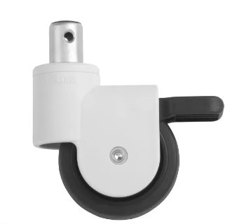 Rodízio Branco com Bucha Cadeira de Banho D60 - Dellamed