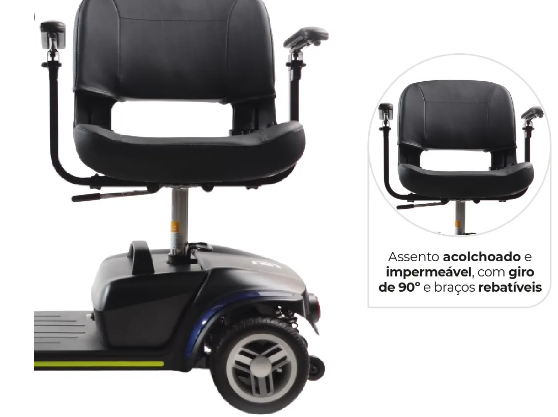 Cadeira Motorizada Scooter Elétrica Compacta, Dobrável até 136kg LB - Dellamed