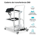 Cadeira de Transferência Multiuso com Elevação Eletrônica até 135 Kg Assento 48,5cm D80 - Dellamed