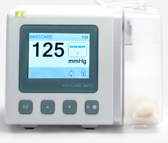 Sistema de terapia de pressão negativa para feridas a bateria extriCARE 3600 - Extricare