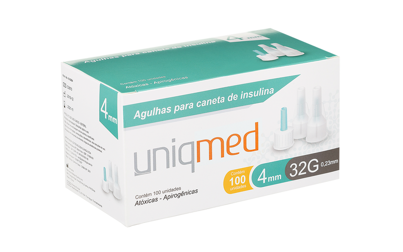 Agulhas Para Caneta De Insulina - UNIQMED Caixa com 100 Unidades