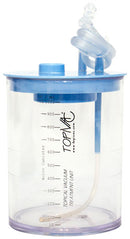 Copo Coletor de Exsudato da Ferida com Sistema de Irrigação e Gerador de Oxigênio e Ozônio TopiVac